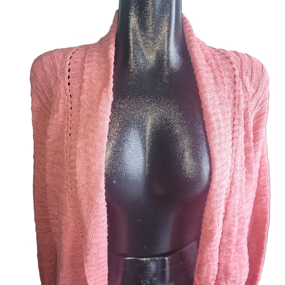 Roxy Pink Open Cardigan with Rounded Hemline XS - Picture 2 of 7
